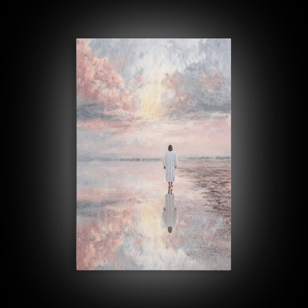 Dawn of Peace, Framed Canvas Print, Jesus Painting, Christian Decor, Christian Gift, Christian Art Canvas, Christian Wall Art