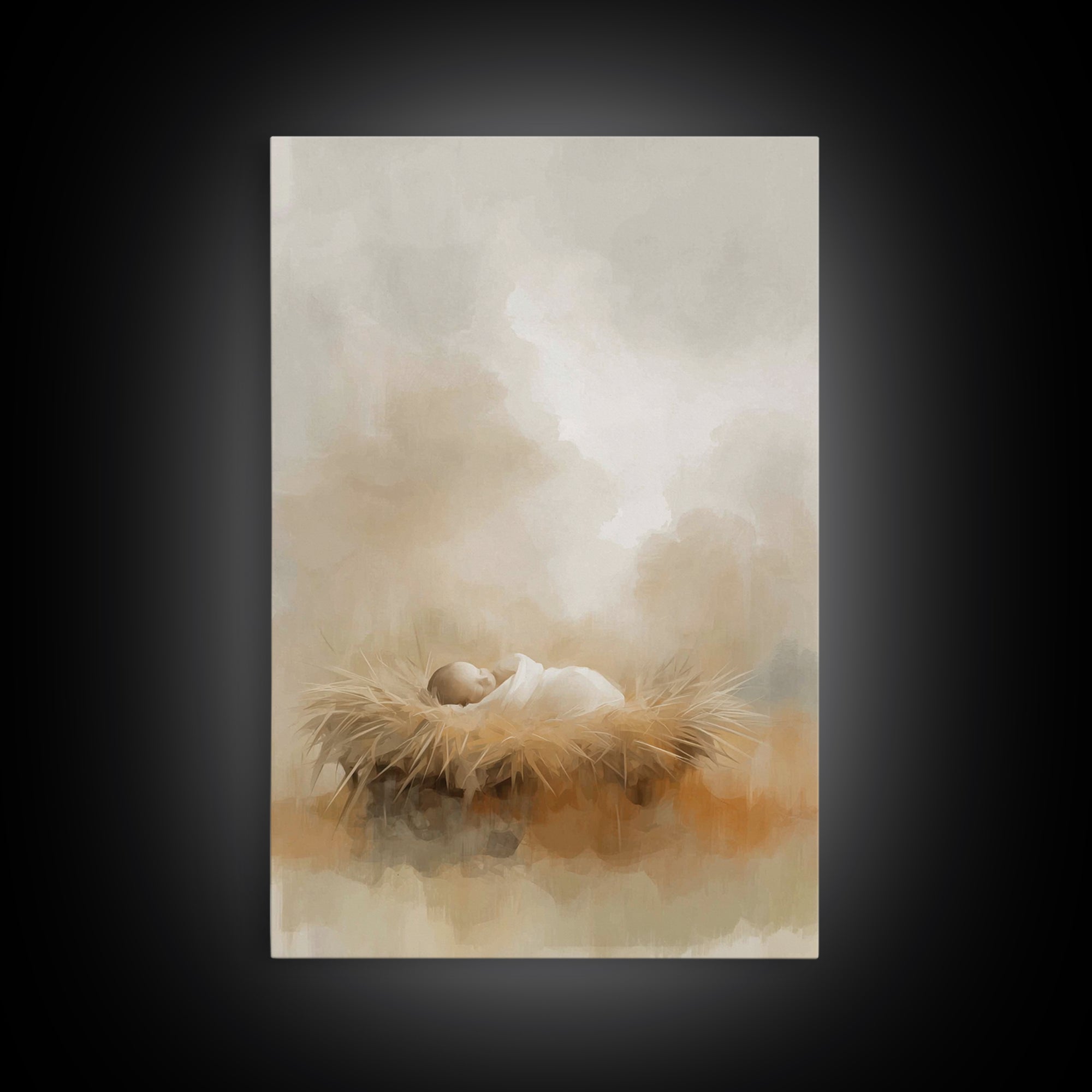 Humble Beginnings – Framed Canvas Print – Christian Christmas Art – Christian Art Canvas – Christian Wall Art – Christian Gift – Christian