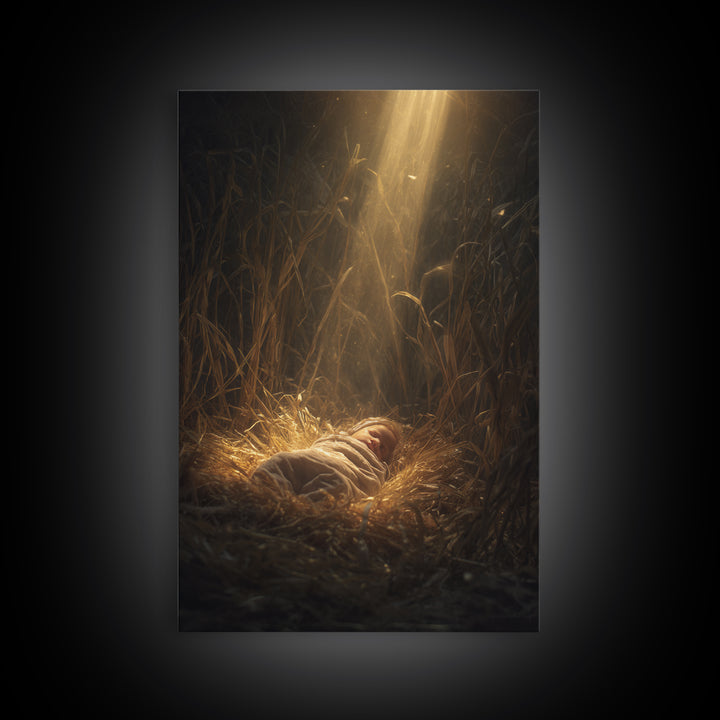 Divine Arrival, Framed Canvas Print, Christian Art Canvas, Christian Christmas Art, Christian Wall Art, Christian Gift, Christian Decor
