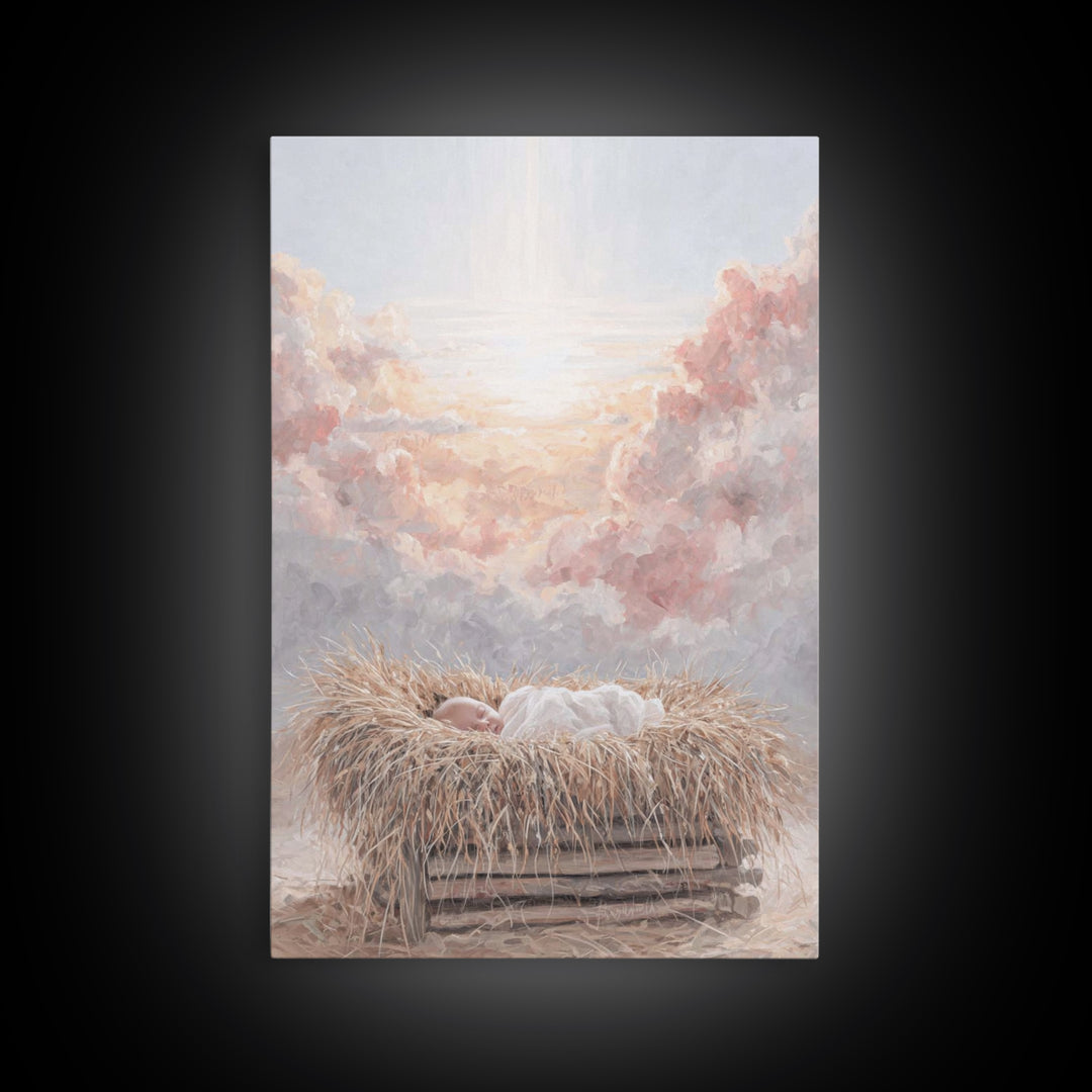 Heavenly Dawn – Framed Canvas Print – Christian Art Canvas – Christian Christmas Art – Christian Wall Art – Christian Decor – Christian Gif