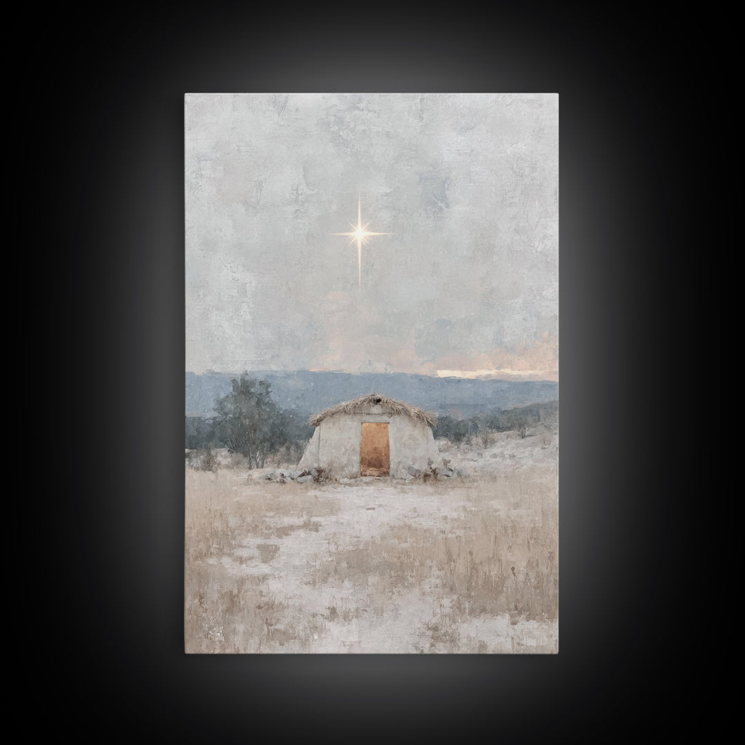 Star of Hope, Framed Canvas Print, Christian Christmas Art, Christian Art Canvas, Christian Wall Art, Christian Gift, Christian Decor