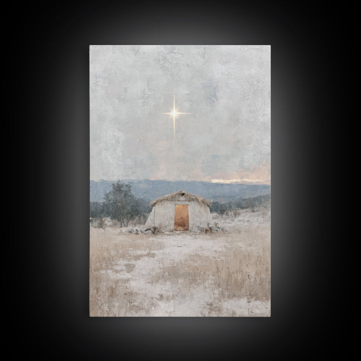 Star of Hope, Framed Canvas Print, Christian Christmas Art, Christian Art Canvas, Christian Wall Art, Christian Gift, Christian Decor