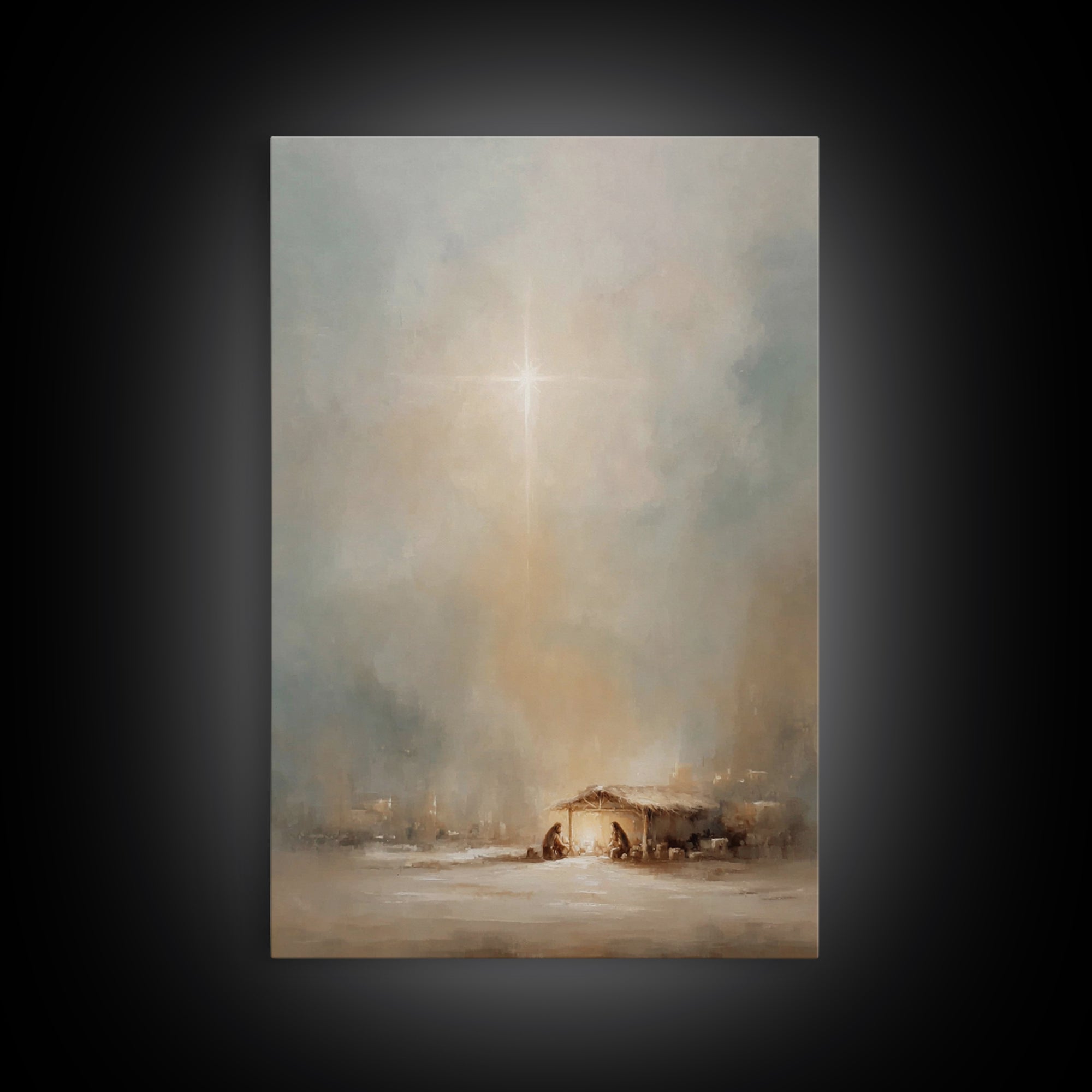 Sacred Star – Framed Canvas Print – Christian Art Canvas – Christian Christmas Art – Christian Wall Art – Christian Gift – Christian Decor