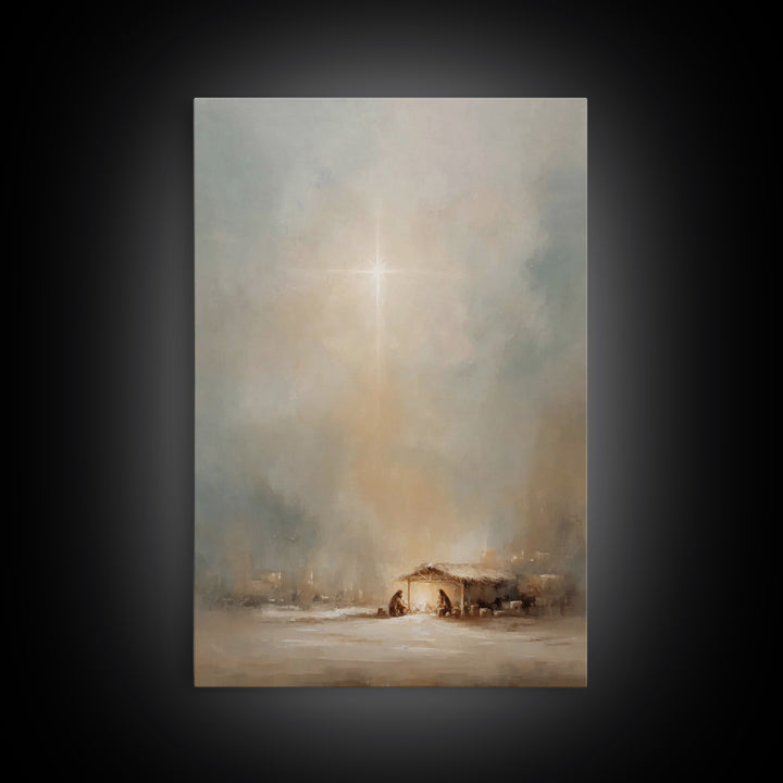 Sacred Star – Framed Canvas Print – Christian Art Canvas – Christian Christmas Art – Christian Wall Art – Christian Gift – Christian Decor