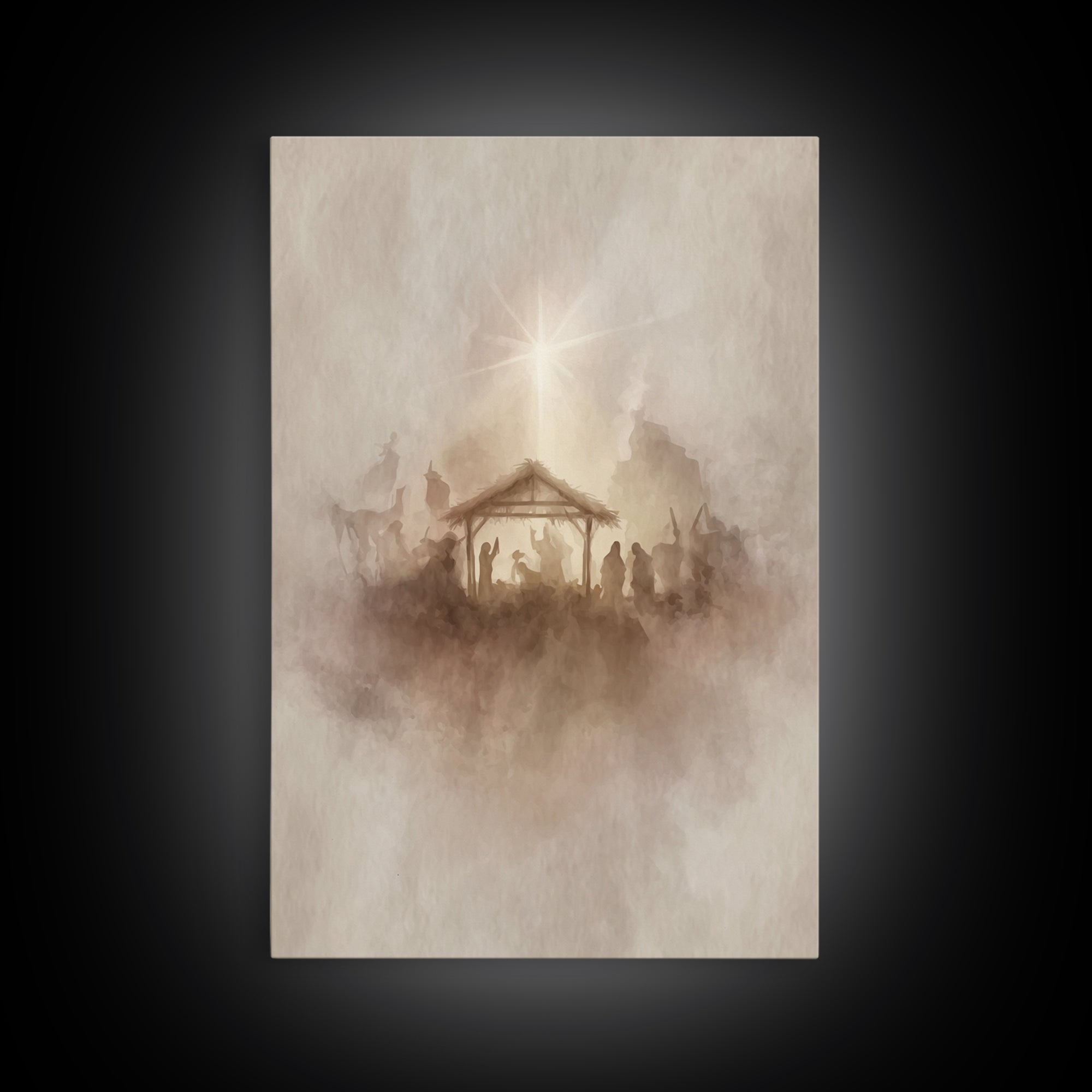Guiding Star – Framed Canvas Print – Christian Wall Art – Christian Art Canvas – Christian Christmas Art – Jesus Painting – Christmas Wall