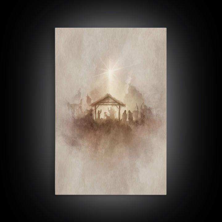 Guiding Star – Framed Canvas Print – Christian Wall Art – Christian Art Canvas – Christian Christmas Art – Jesus Painting – Christmas Wall