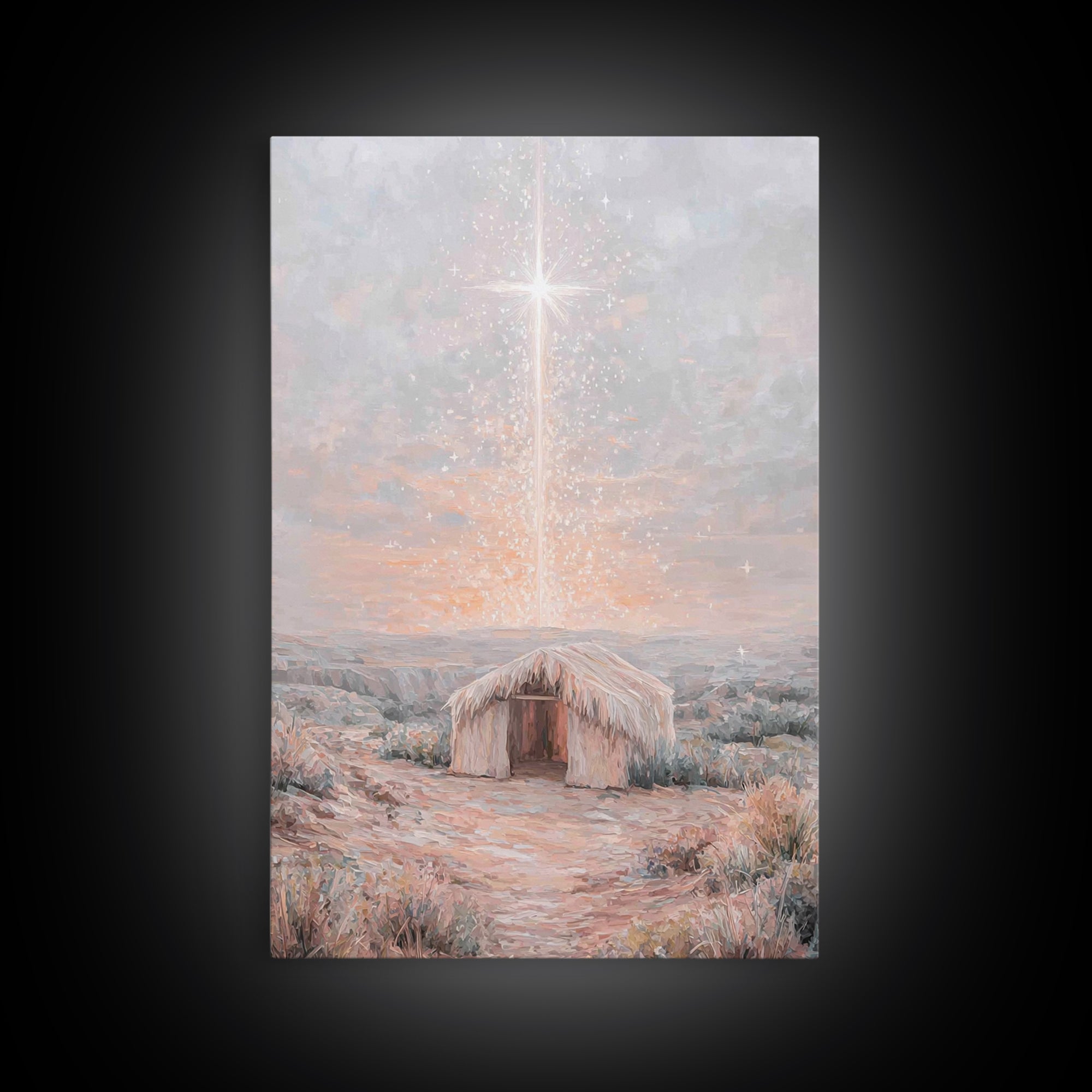 Dawn Of Hope, Framed Canvas Print, Christian Wall Art, Christmas Canvas Wall Art, Unique Christian Art, Jesus Painting, Christian Gift Idea