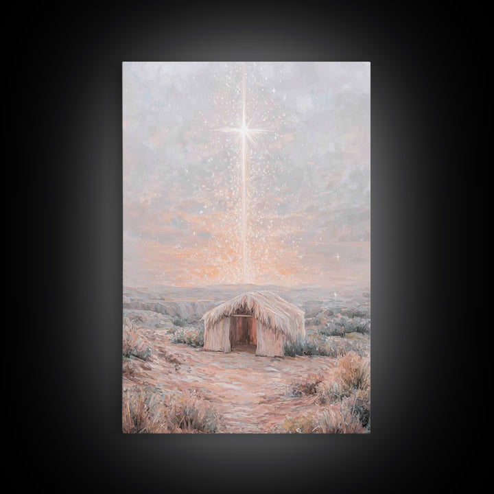 Dawn Of Hope, Framed Canvas Print, Christian Wall Art, Christmas Canvas Wall Art, Unique Christian Art, Jesus Painting, Christian Gift Idea