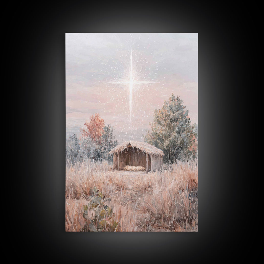 Promise Meadow, Framed Canvas Print, Christian Christmas Art, Christian Art Canvas, Christian Wall Art, Christian Decor, Jesus Painting