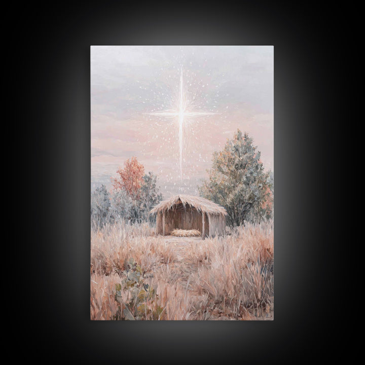 Promise Meadow, Framed Canvas Print, Christian Christmas Art, Christian Art Canvas, Christian Wall Art, Christian Decor, Jesus Painting