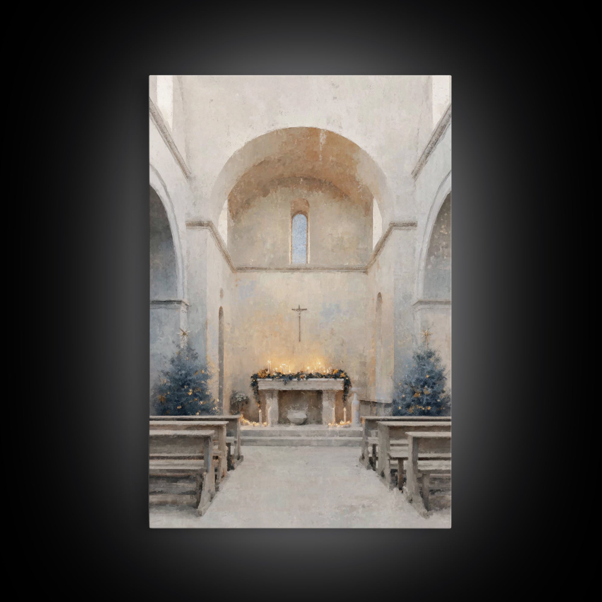 Evening Advent Light - Framed Canvas Print - Christian Wall Art - Christian Christmas Art - Christian Decor - Christian Art Canvas - Christ