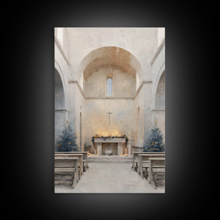 Evening Advent Light - Framed Canvas Print - Christian Wall Art - Christian Christmas Art - Christian Decor - Christian Art Canvas - Christ