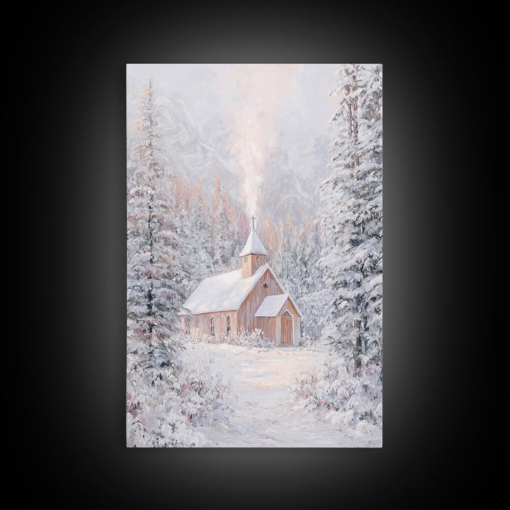 Chapel Of Peace | Framed Canvas Print | Christian Wall Art | Christmas Wall Art | Christian Art Canvas | Christian Gift Ideas