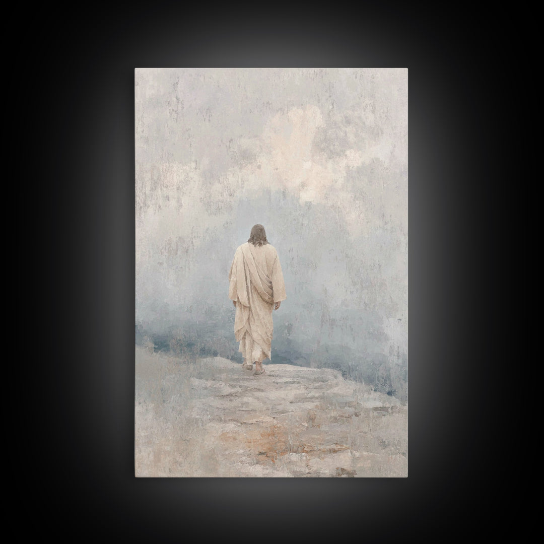 Path Of Mercy, Framed Canvas Print, Jesus Art Print, Christian Wall Art, Christian Paintings, Modern Christian Art, Christian Art Canvas
