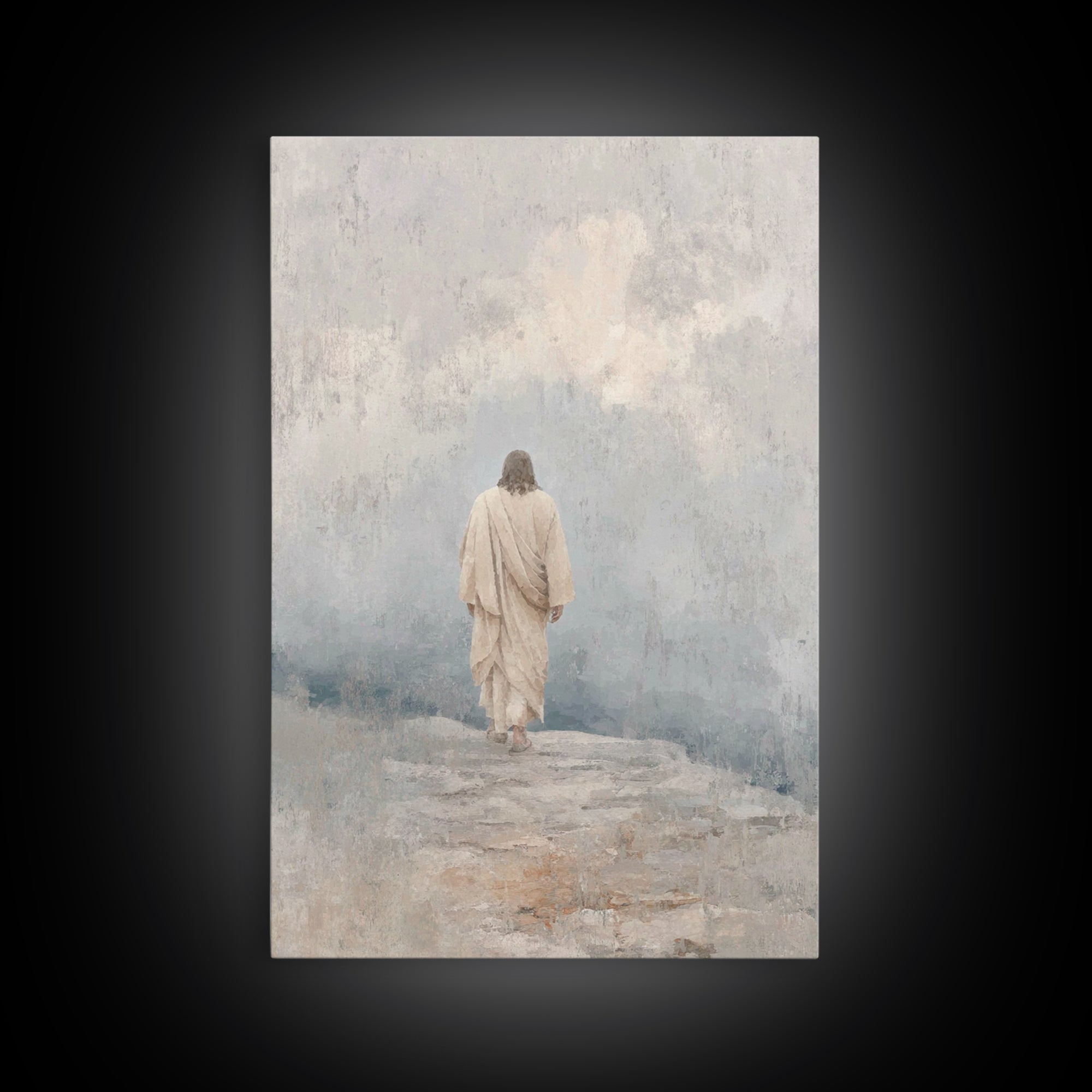 Path Of Mercy, Framed Canvas Print, Jesus Art Print, Christian Wall Art, Christian Paintings, Modern Christian Art, Christian Art Canvas