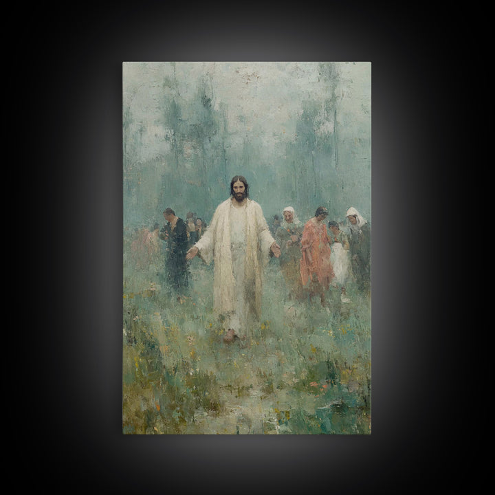 Among The People | Framed Canvas Print | Jesus Art Canvas | Christian Art | Christian Painting | Christian Gift Ideas | Christian Wall Art