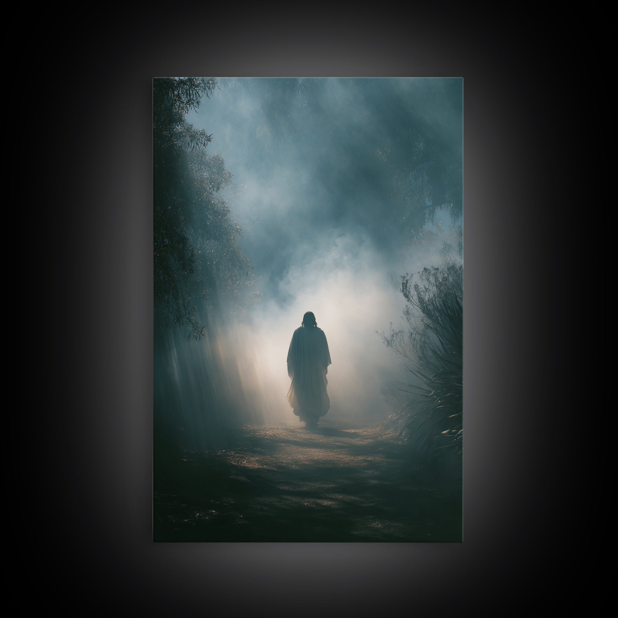 Walk In Light - Framed Canvas Print - Jesus Art Canvas - Christian Wall Art - Abstract Christian Art - Large Christian Painting