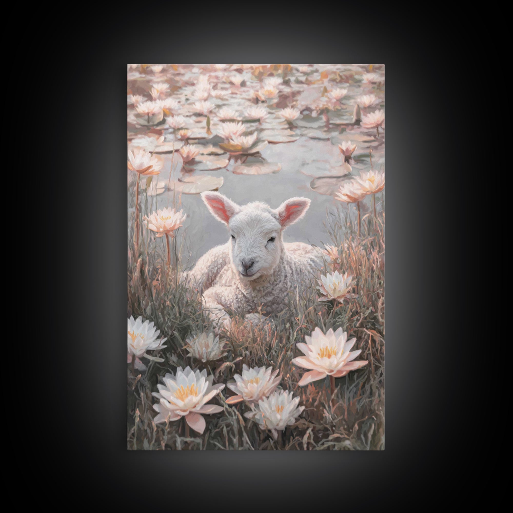 Lamb Of Peace – Framed Canvas Print – Christian Wall Art – Christian Art Canvas – Christian Gift Ideas – Minimalist Christian Art – Christi