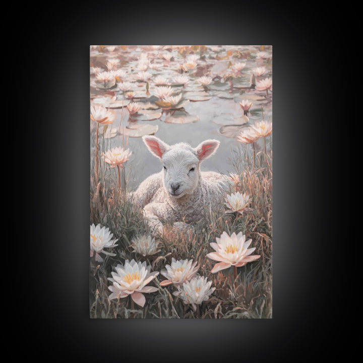 Lamb Of Peace – Framed Canvas Print – Christian Wall Art – Christian Art Canvas – Christian Gift Ideas – Minimalist Christian Art – Christi