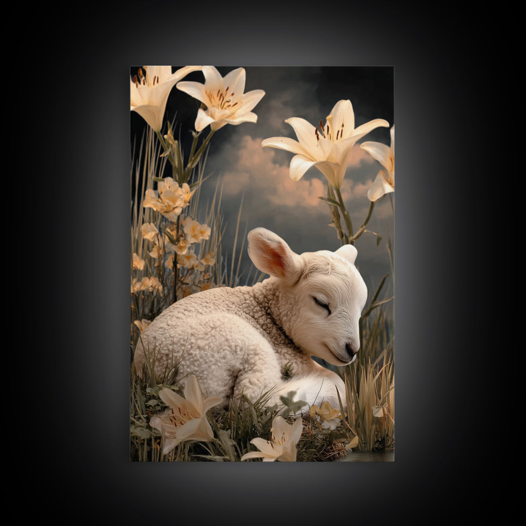 Evening Calm – Framed Canvas Print – Christian Wall Art – Christian Art Work – Christian Art Canvas – Moody Christian Art – Christian Gift
