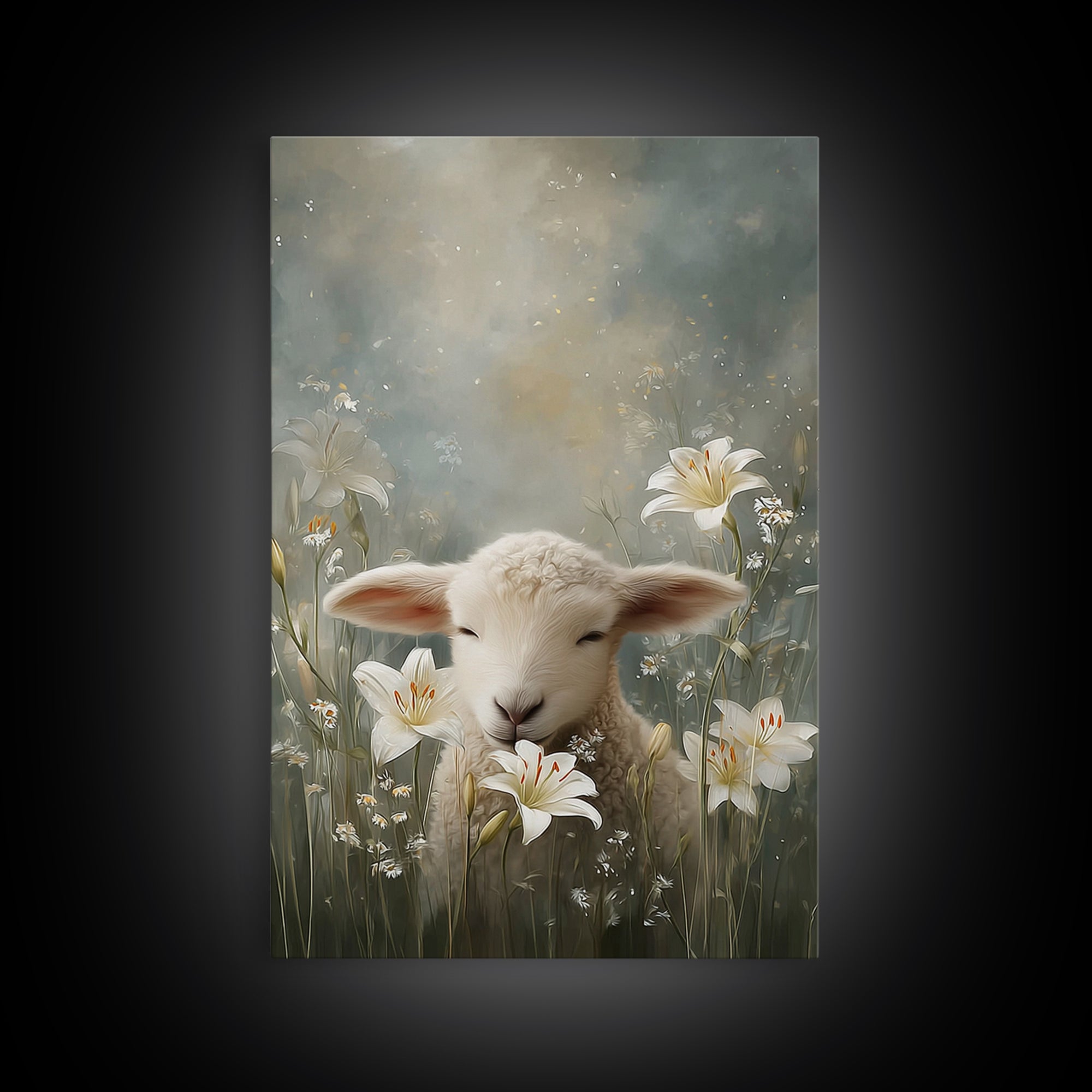 Meadow Serenity – Framed Canvas Print – Christian Wall Art – Christian Art Canvas – Christian Art Print – Christian Gift – Minimalist Chris