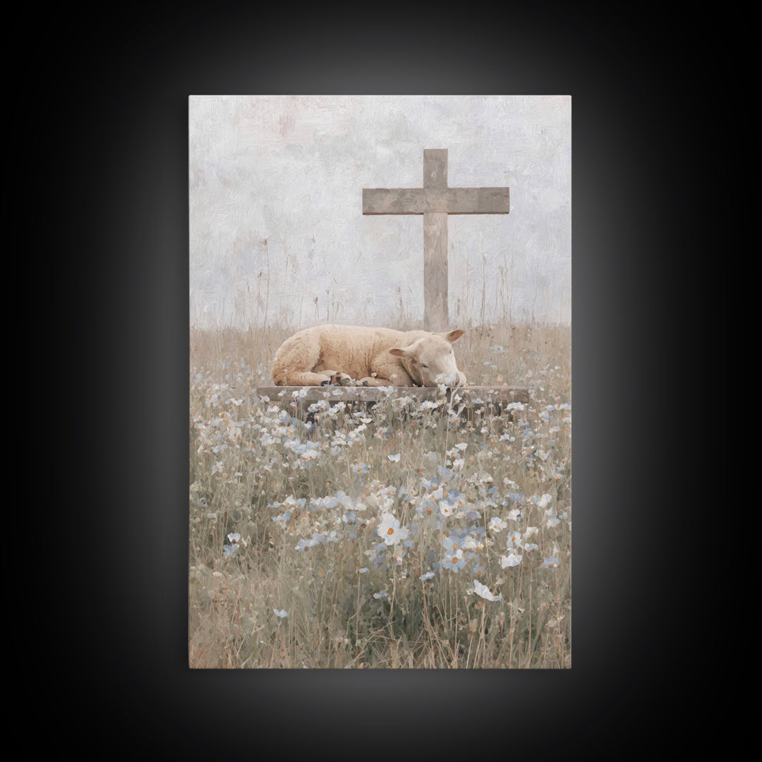 Resting Hope – Framed Canvas Print – Christian Wall Art – Christian Art Canvas – Subtle Christian Art – Christian Art Gift – Christian Deco