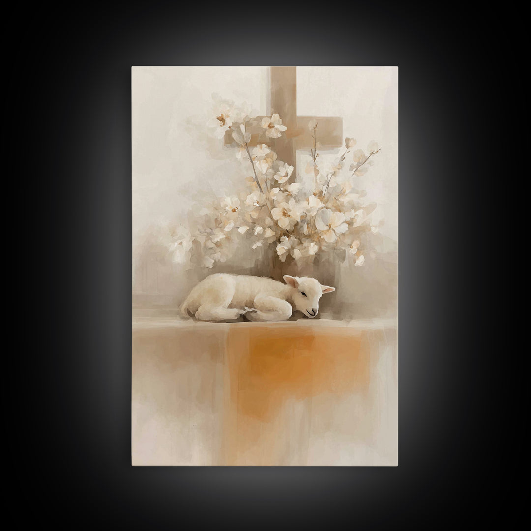 Cross Of Peace – Framed Canvas Print – Christian Wall Art – Minimalist Christian Art – Christian Art Canvas – Christian Art Print – Christi