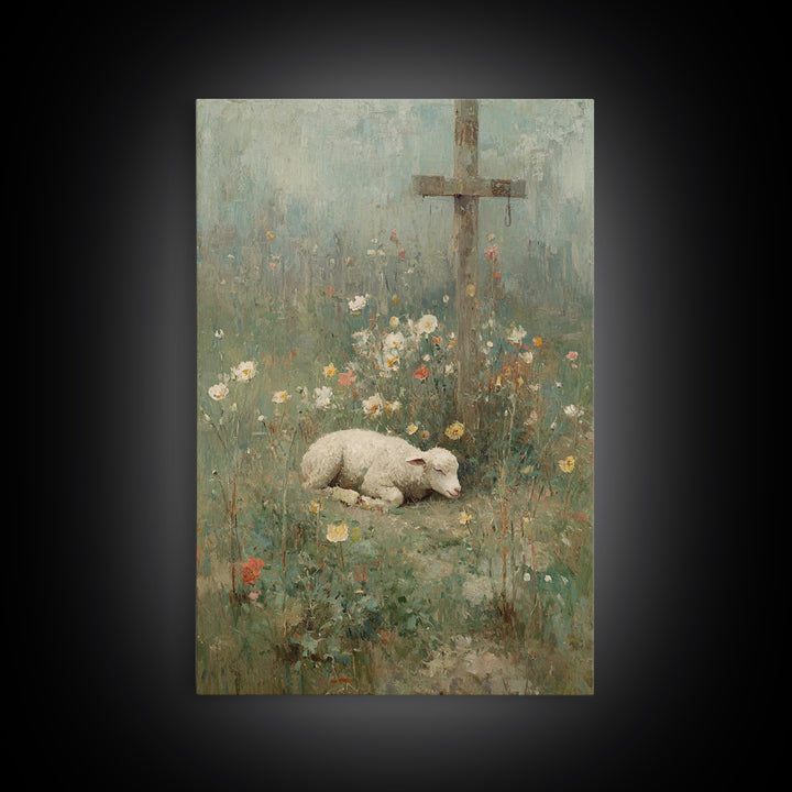 Sacred Meadow – Framed Canvas Print – Christian Wall Art – Vintage Christian Art – Christian Art Canvas – Christian Painting – Christian Gi