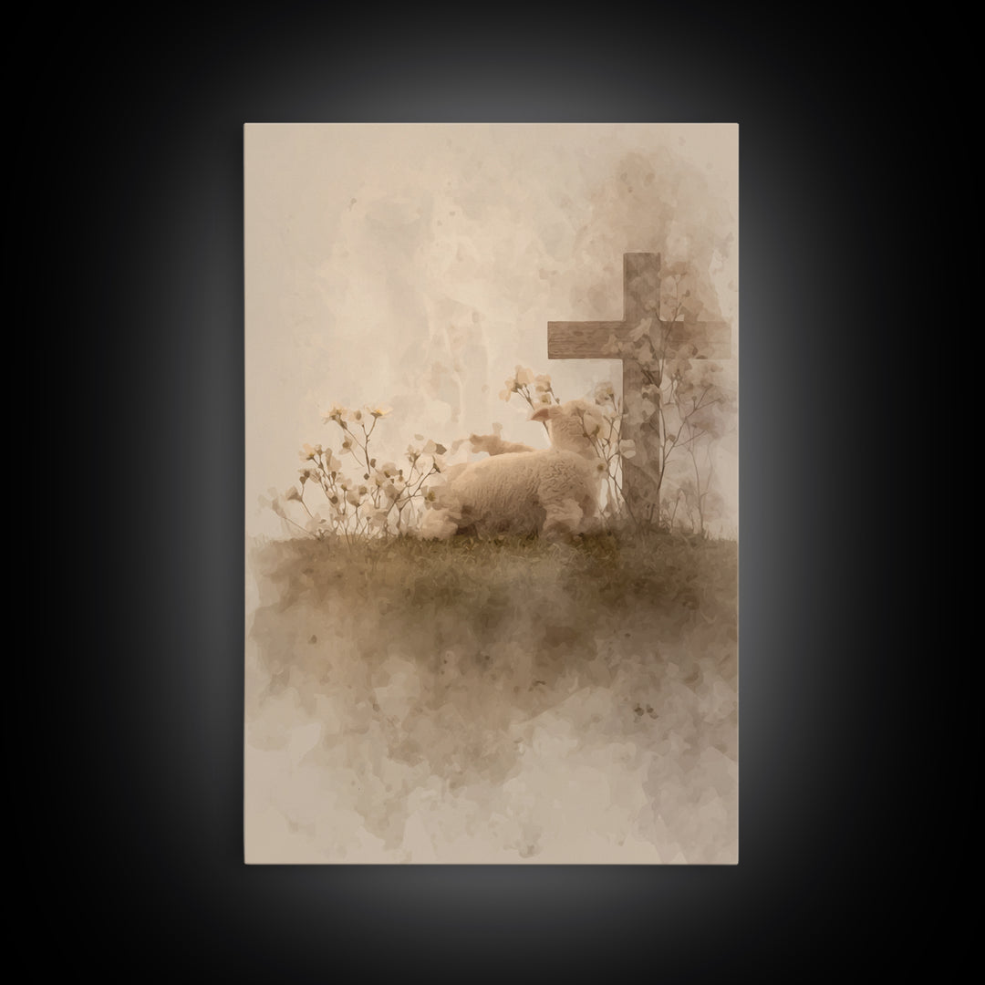 Gentle Devotion – Framed Canvas Print – Christian Wall Art – Christian Art Canvas – Minimalist Christian Art – Christian Gift – Subtle Chri