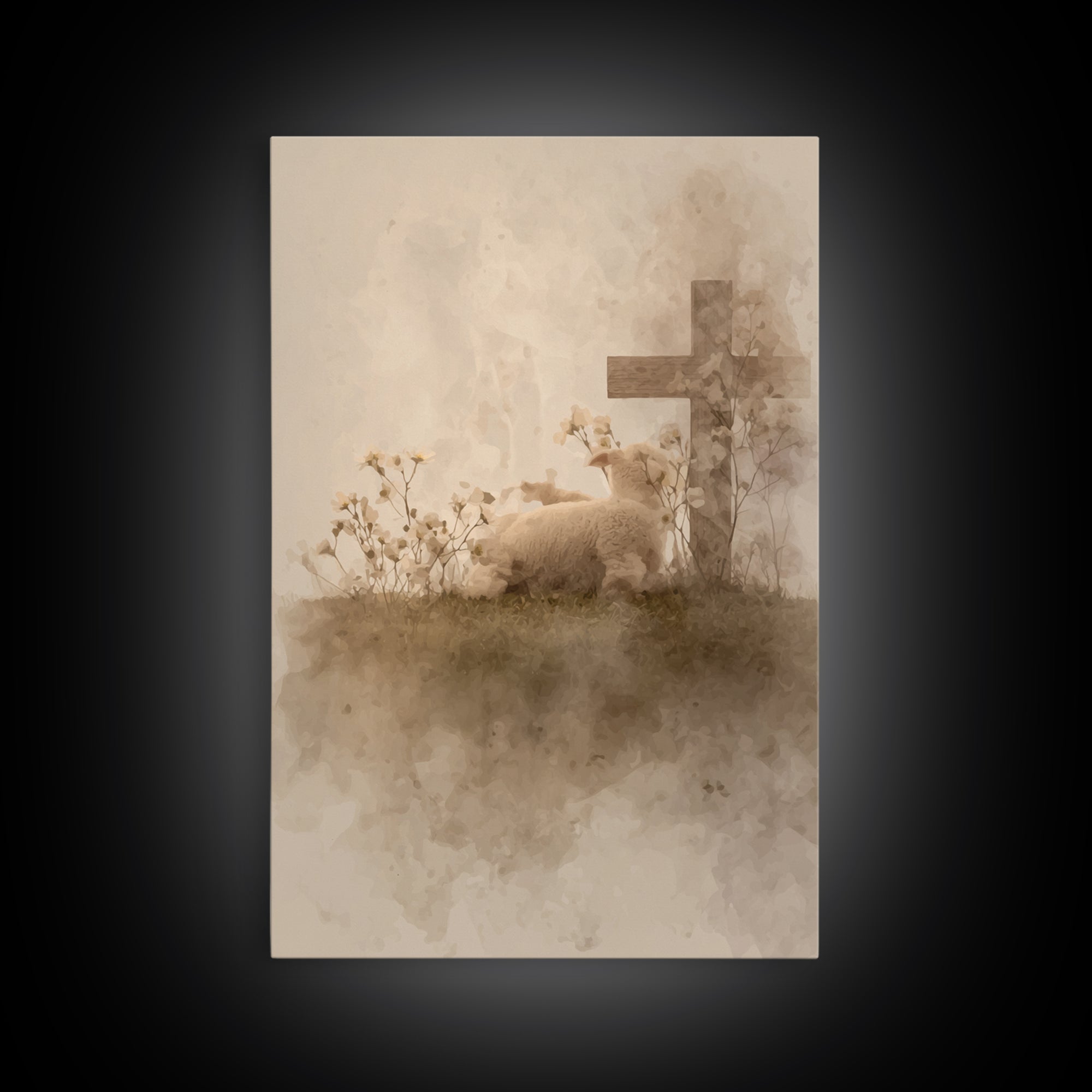 Gentle Devotion – Framed Canvas Print – Christian Wall Art – Christian Art Canvas – Minimalist Christian Art – Christian Gift – Subtle Chri