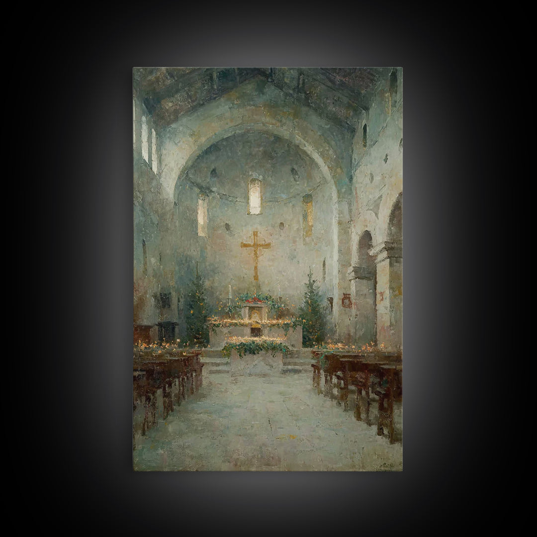Holy Ember Light – Framed Canvas Print – Christian Art Canvas – Christmas Art – Christian Wall Art – Moody Christmas Art – Christian Decora