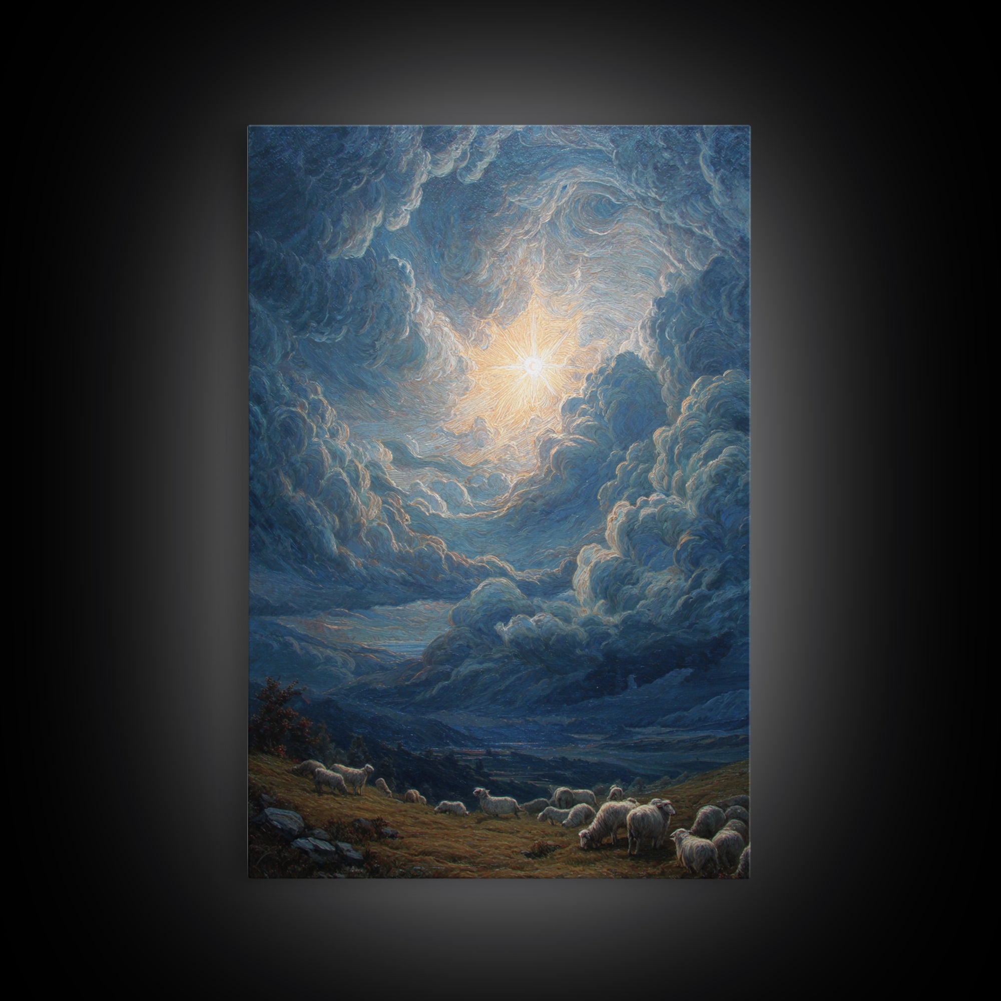 Starry Glory Sky | Framed Canvas Print | Christian Wall Art | Christmas Art | Christian Art Canvas | Christian Christmas Art