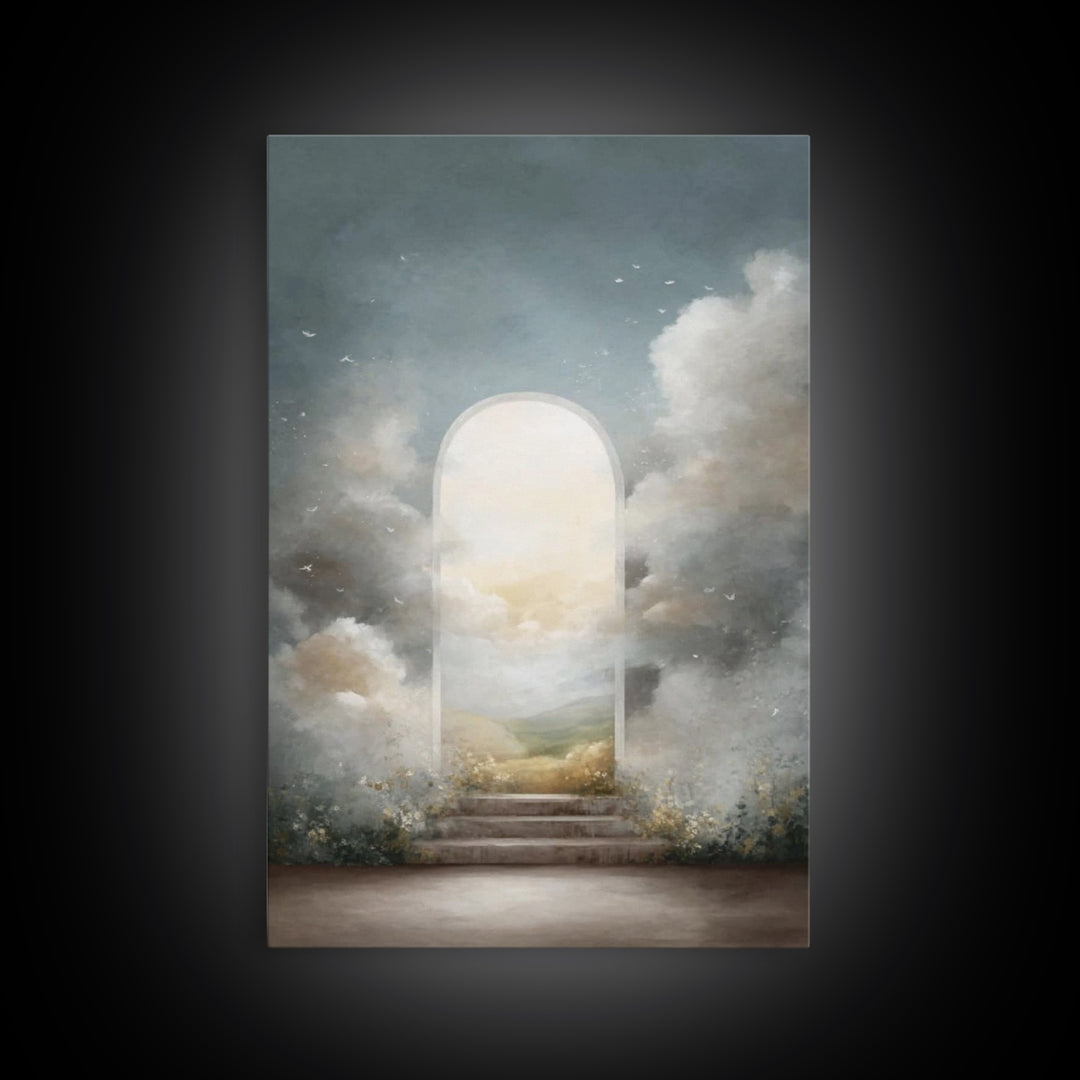 Blessed Meadow – Framed Canvas Print – Christian Wall Art – Christian Art Canvas – Pastoral Scenery – Modern Christian Painting – Christian