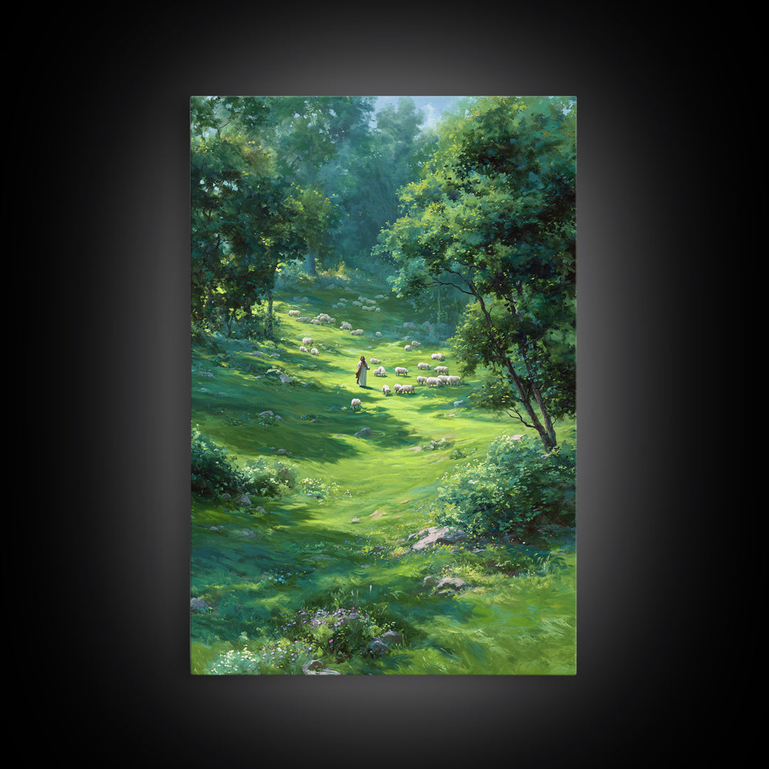 Garden Of Peace – Framed Canvas Print – Christian Art Canvas – Christian Wall Art – Jesus Painting – Spring Christian Art – Christian Decor