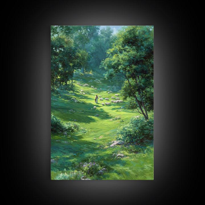 Garden Of Peace – Framed Canvas Print – Christian Art Canvas – Christian Wall Art – Jesus Painting – Spring Christian Art – Christian Decor