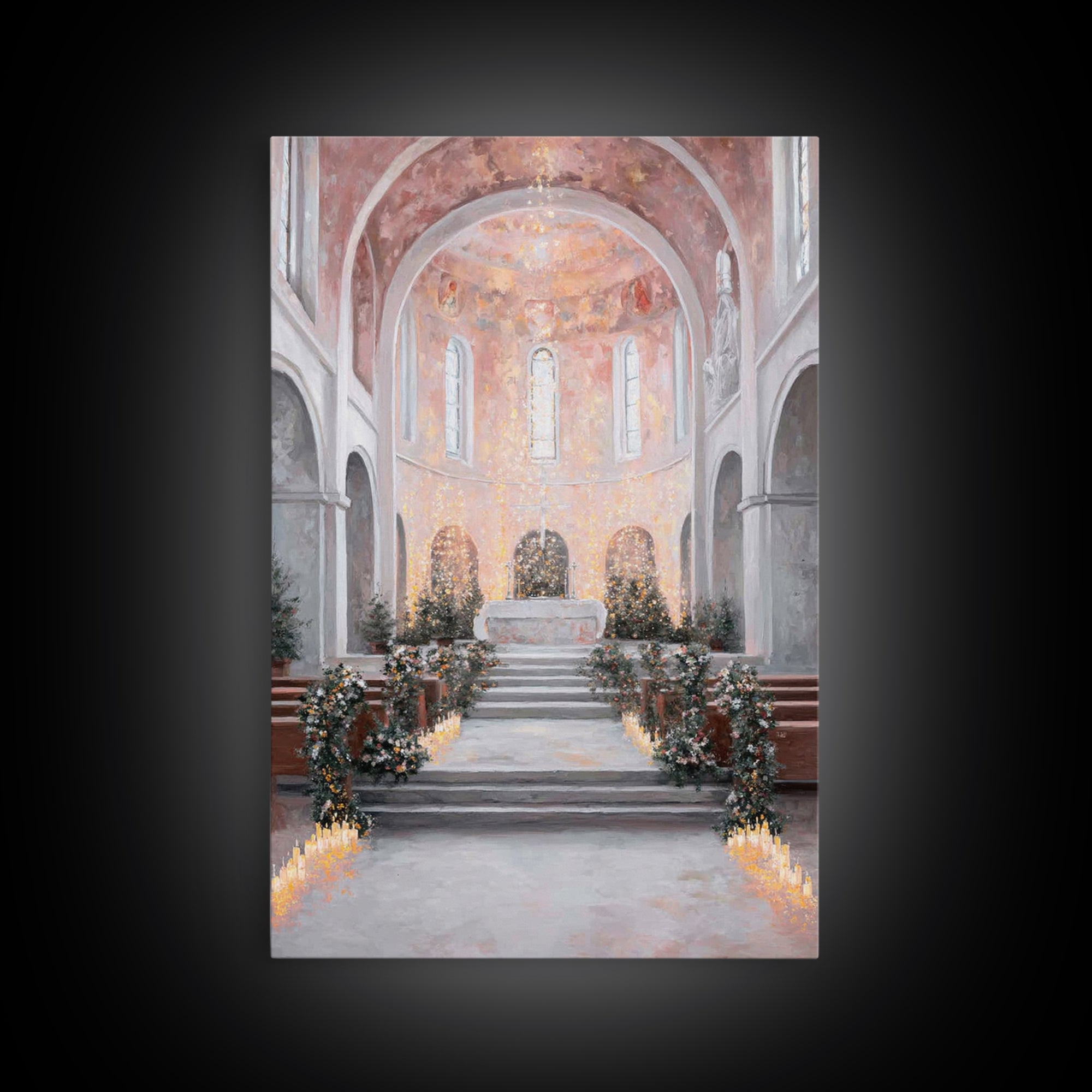 Celestial Chapel – Framed Canvas Print – Christian Christmas Art – Christian Wall Art – Modern Christian Art – Christmas Art – Christian Ar
