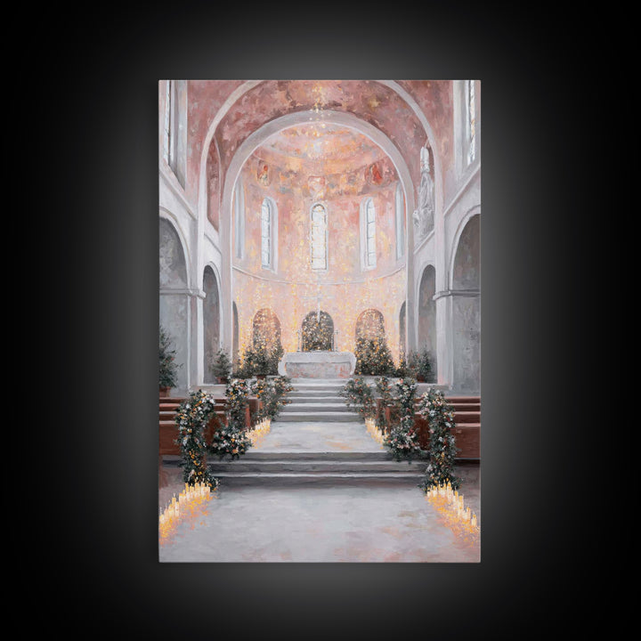 Celestial Chapel – Framed Canvas Print – Christian Christmas Art – Christian Wall Art – Modern Christian Art – Christmas Art – Christian Ar