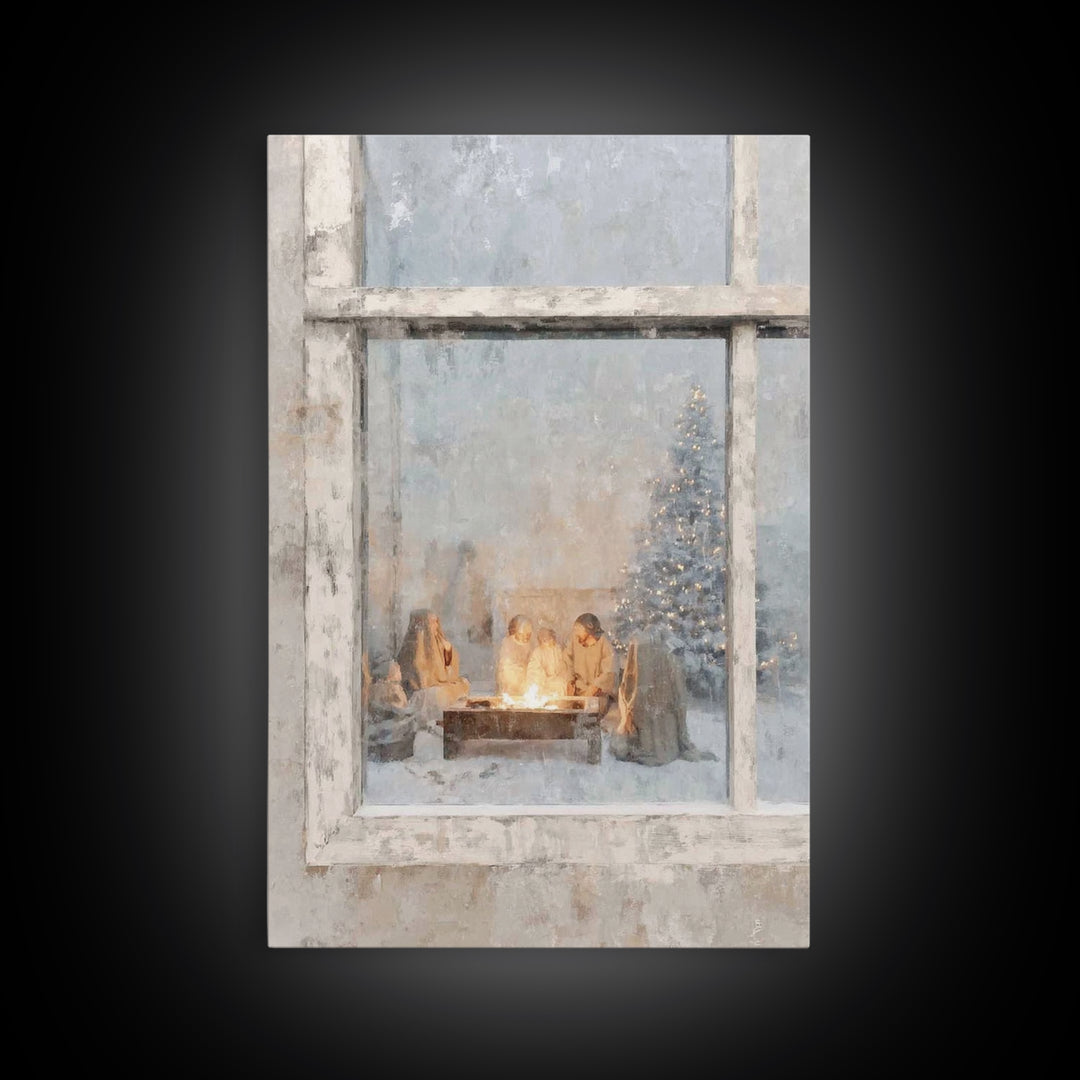 Holy Hearth – Framed Canvas Print – Christian Wall Art – Christian Art Canvas – Jesus Painting – Christmas Art – Christian Christmas Art