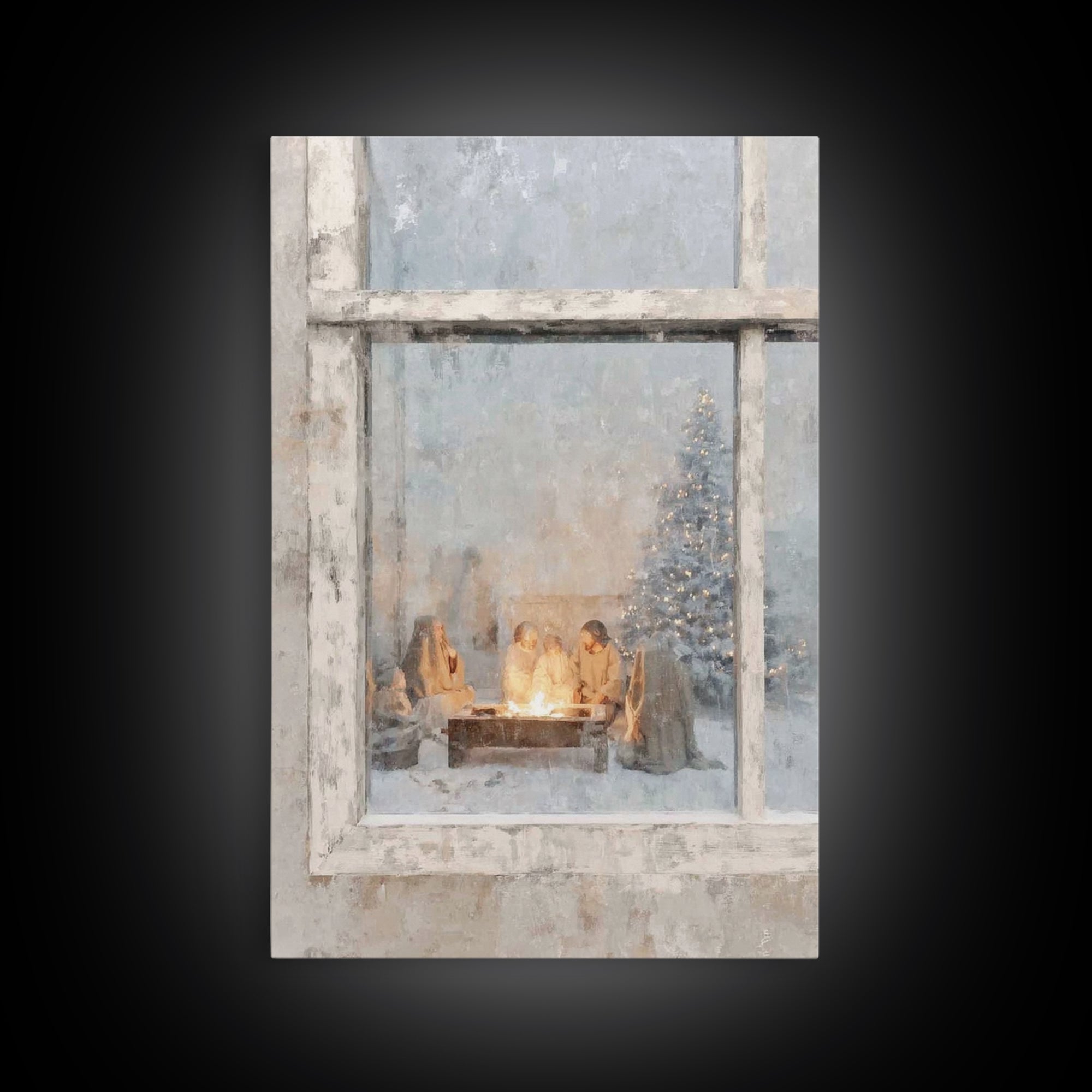 Holy Hearth – Framed Canvas Print – Christian Wall Art – Christian Art Canvas – Jesus Painting – Christmas Art – Christian Christmas Art