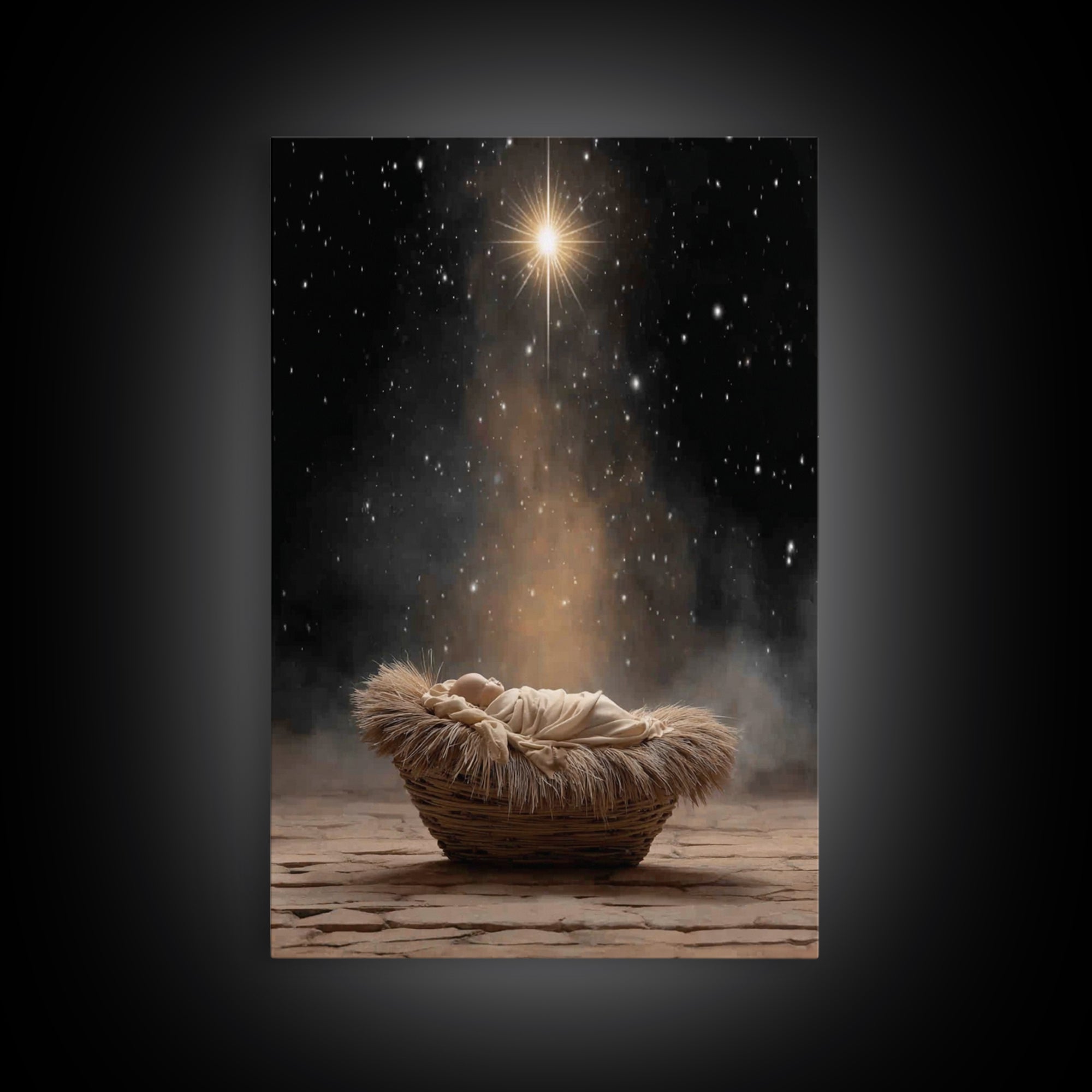 Star Of Hope – Framed Canvas Print – Christian Art Canvas – Jesus Painting – Christian Christmas Art – Christmas Wall Art