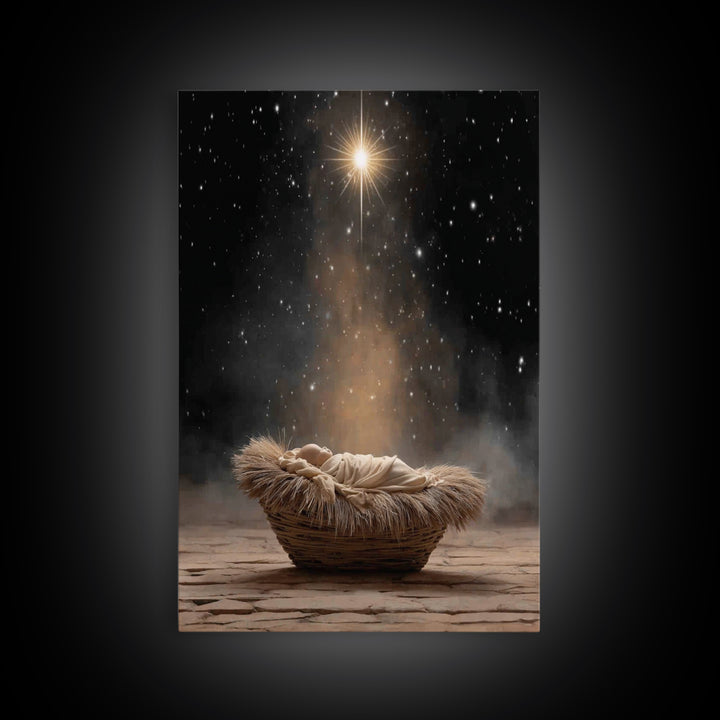 Star Of Hope – Framed Canvas Print – Christian Art Canvas – Jesus Painting – Christian Christmas Art – Christmas Wall Art
