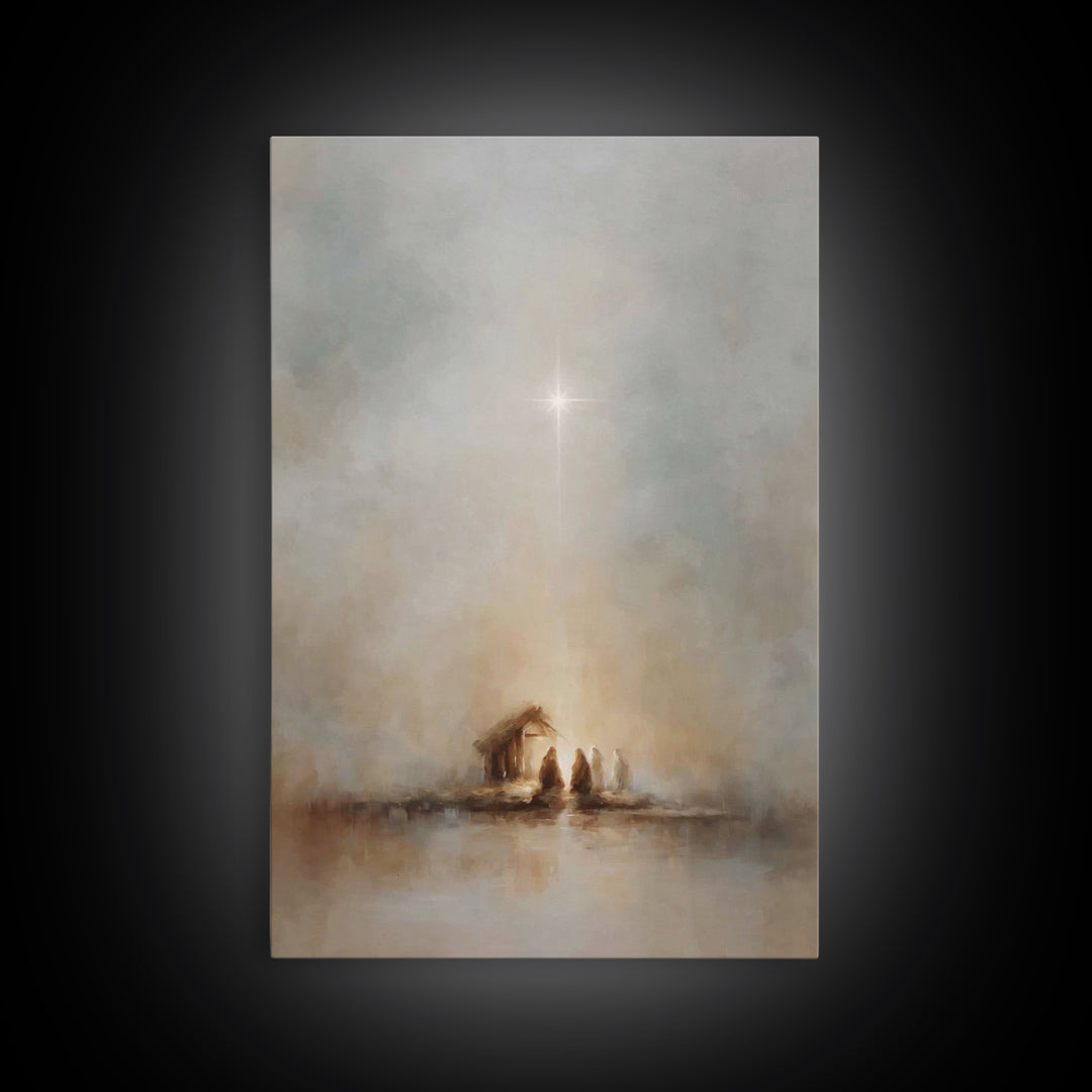 Bethlehem Star – Framed Canvas Print – Christmas Wall Art – Christian Art Canvas – Modern Christian Art – Jesus Christmas Art