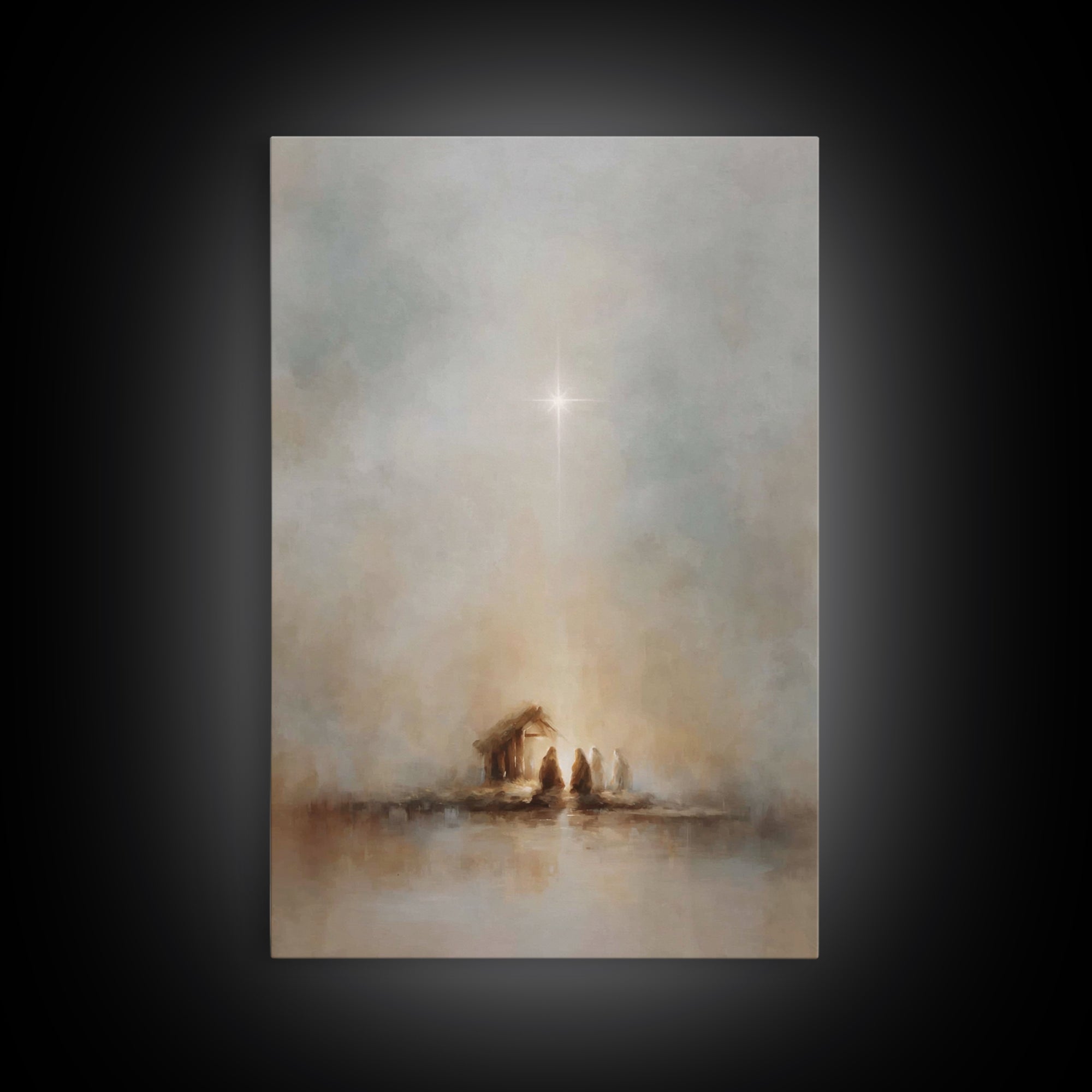 Bethlehem Star – Framed Canvas Print – Christmas Wall Art – Christian Art Canvas – Modern Christian Art – Jesus Christmas Art