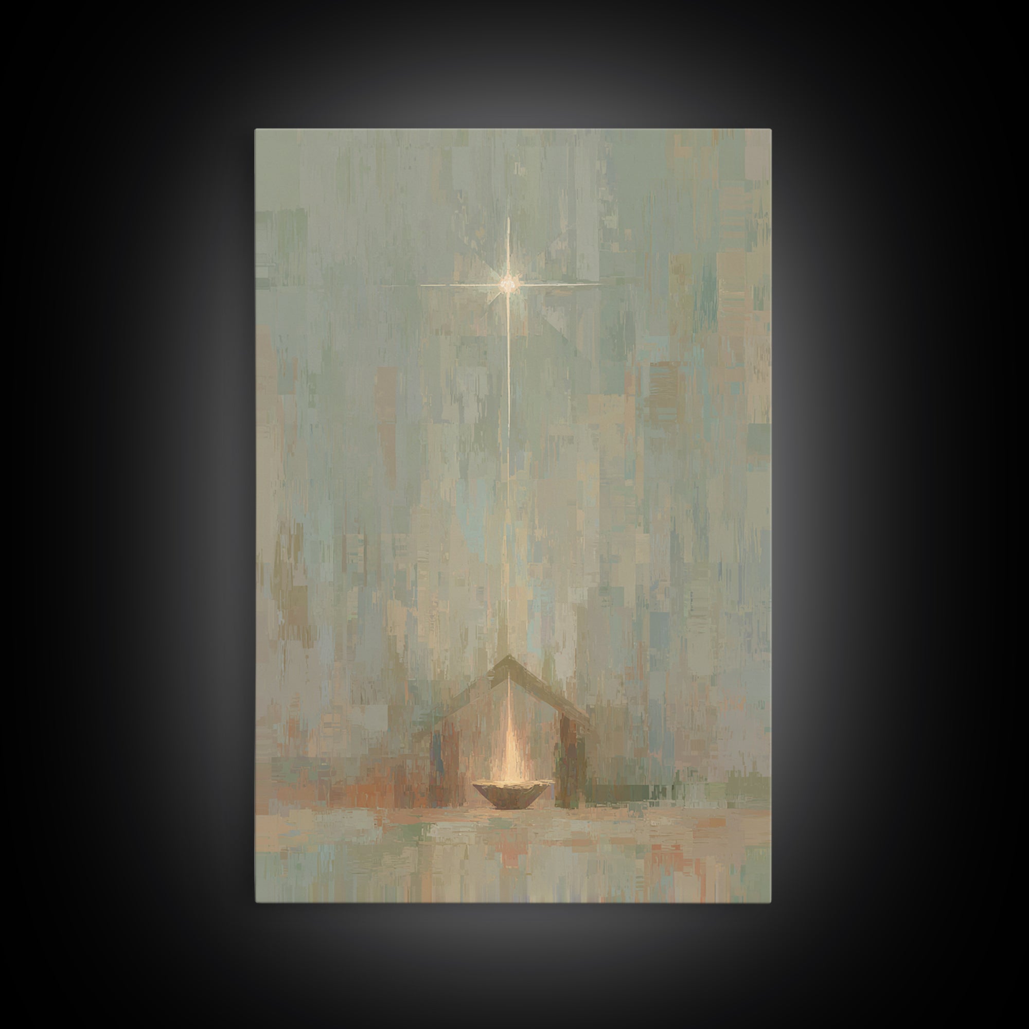 Infant Radiance – Framed Canvas Print – Christian Art Canvas – Christian Wall Art – Christian Christmas Art – Jesus Painting