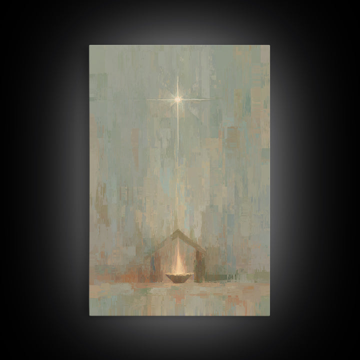 Infant Radiance – Framed Canvas Print – Christian Art Canvas – Christian Wall Art – Christian Christmas Art – Jesus Painting