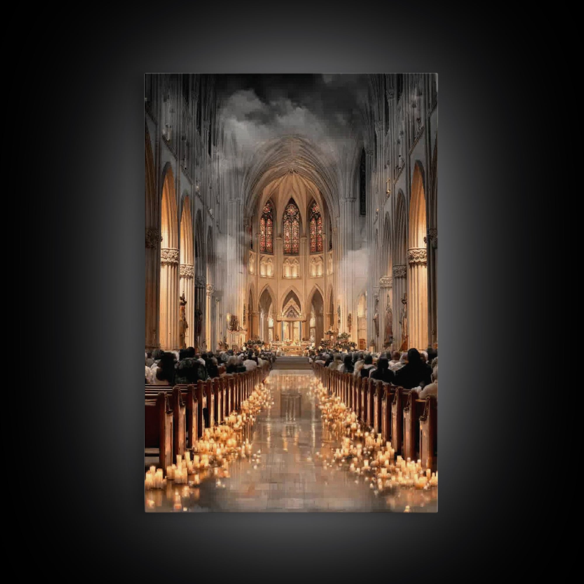 Graceful Gathering – Framed Canvas Print – Christian Wall Art – Subtle Christian Art – Christmas Art – Christian Art Canvas – Christian Chr