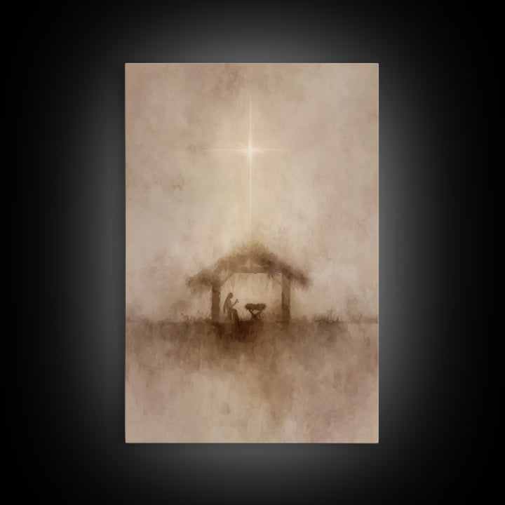 Guiding Star – Framed Canvas Print – Christian Art Canvas – Christmas Wall Art – Christian Christmas Art – Subtle Christian Art