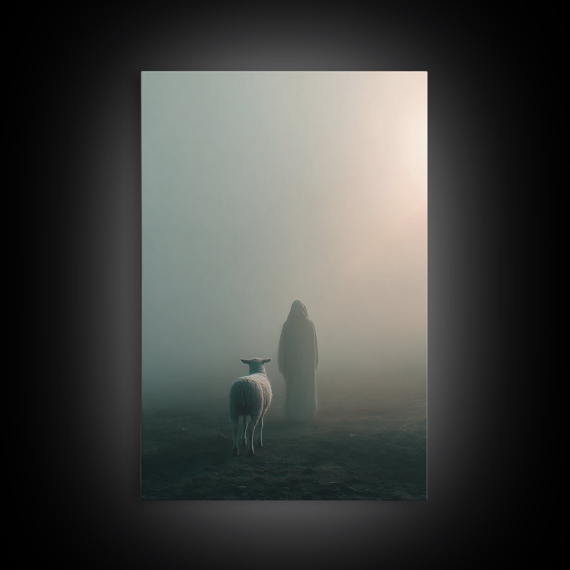 The Gentle Shepherd – Framed Canvas Print – Christian Wall Art – Jesus Painting – Christian Art Canvas – Christian Decor