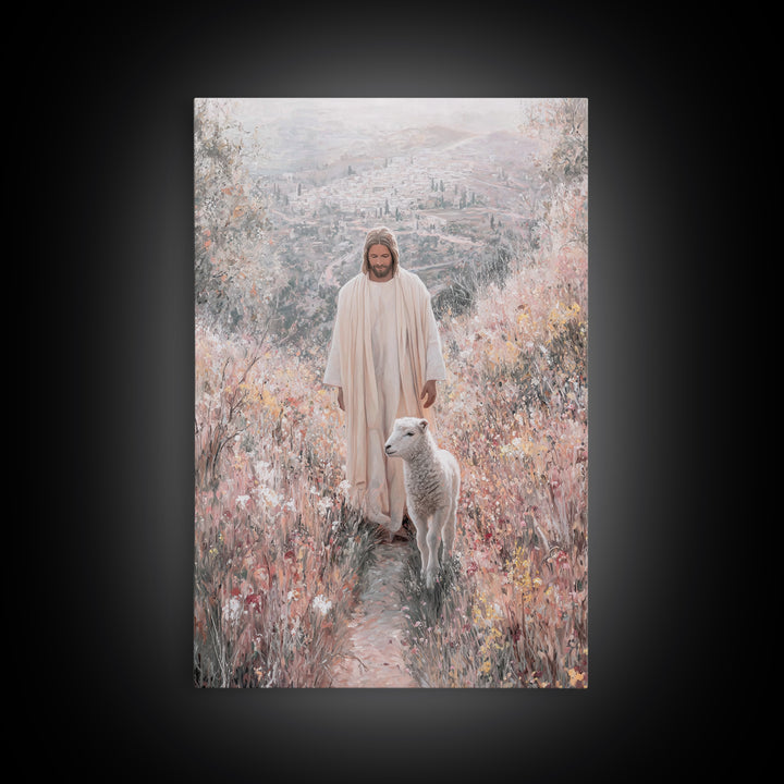 Garden of Light – Framed Canvas Print – Jesus Painting – Christian Wall Art – Christian Art Print – Christian Christmas Art