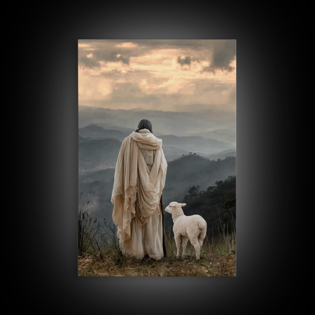 Hillside Reverence – Framed Canvas Print – Christian Wall Art – Christian Art Canvas – Jesus Painting – Moody Christian Art